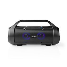 Nedis Bluetooth® Party Boombox | 6 hrs | 2.0 | 80 W | Media playback: AUX / Micro SD / USB | IPX5 | Linkable | Carrying handle | Party lights | Black