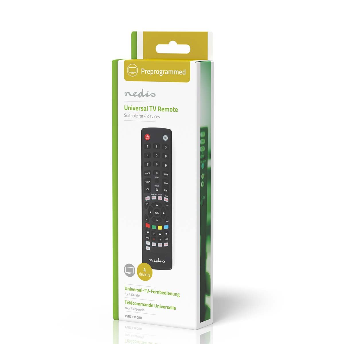 Nedis Replacement Universal Infrared Remote Control 4 Devices  Amazon / Disney+ / Google / Netflix  / Youtube