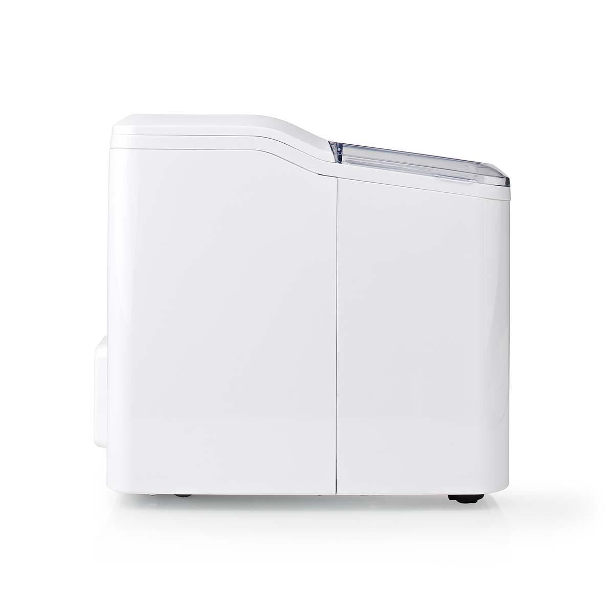 Nedis Ice Maker, Countertop Machine With 1.6L Tank, Up to 12 kg of Ice in 24hrs, Includes Removable Basket, Produces Ice Cubes in 8 Minutes - White