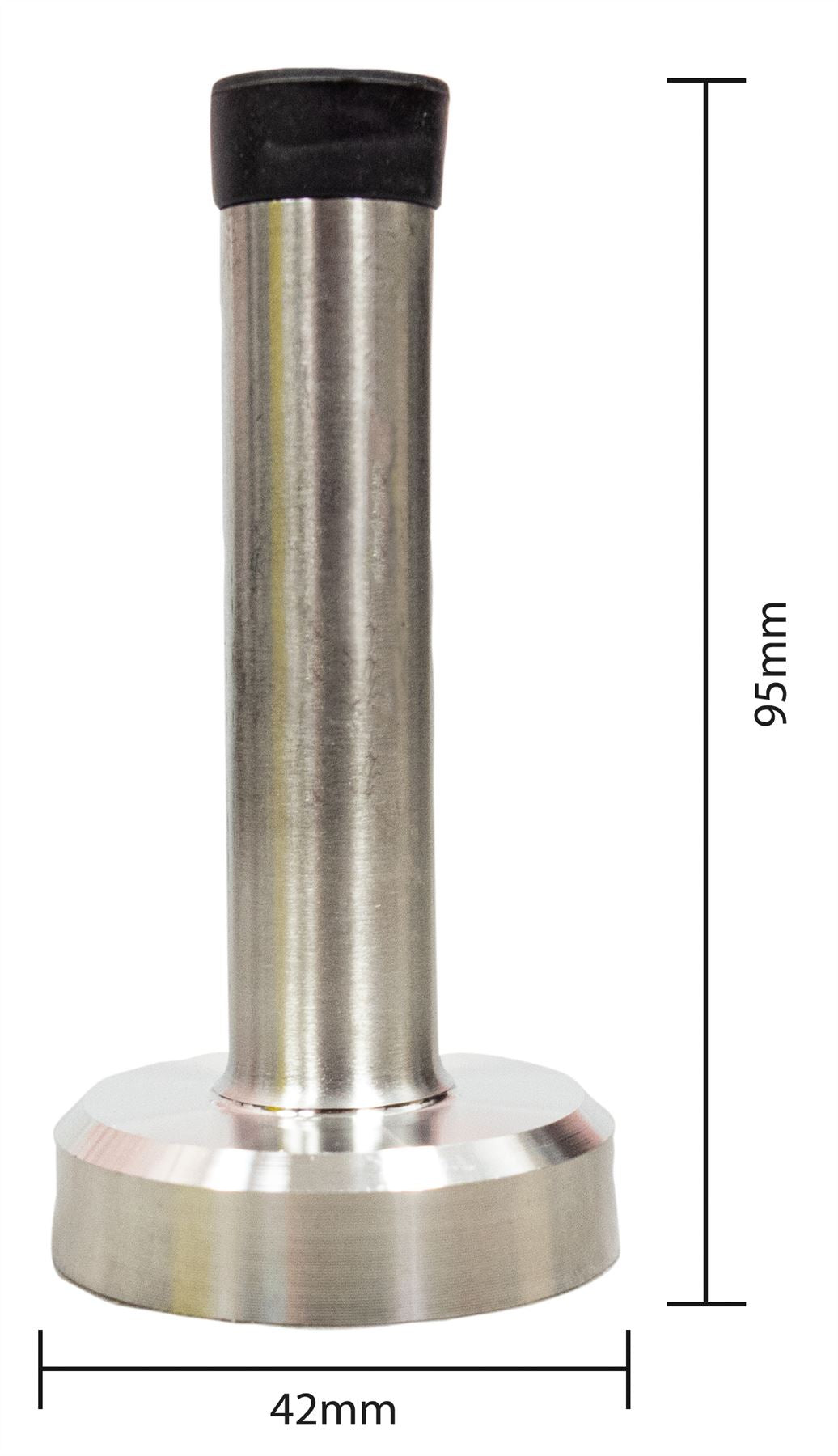 2 Pack 95mm Door Stops Wall Mounted Quality Satin Stainless Steenl with Rubber Stops