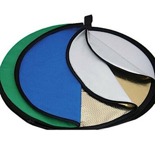 Ex-Pro 7 -in- 1 Photographic Light Reflector - 42" (110cm) Silver, Gold, Silver/Gold, White, Green, Blue & Translucent, Collapsible.