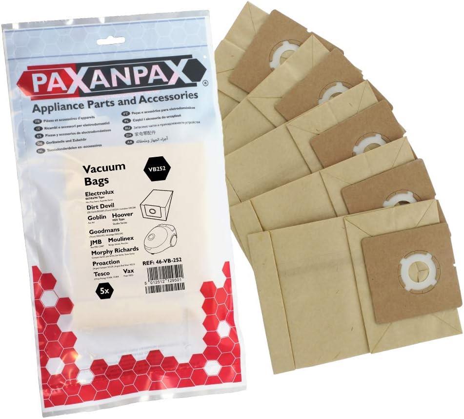 Dust Bags For Tesco VC406 Vacuum Cleaners Pack Of 5