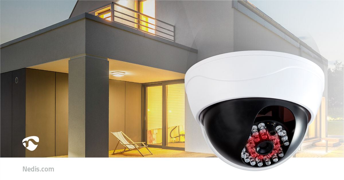 Nedis Dummy Security CCTV Fake Camera | Dome | IP44 | White