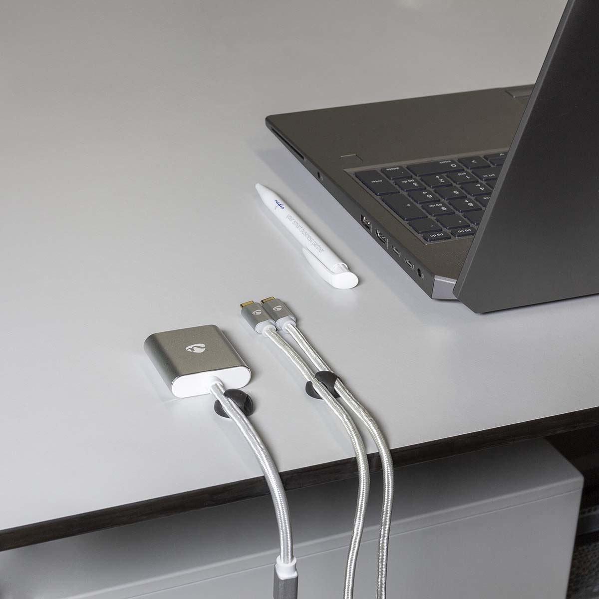 Nedis Cable Management | Cable Clip | Click and Go | 6 pcs | Number of slots: 2 Slots | Maximum cable thickness: 5.3 mm | TPE | Black