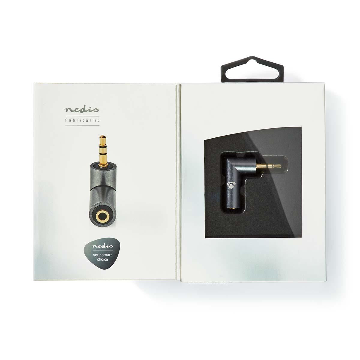 Nedis Stereo Audio Adapter | 3.5 mm Male | 3.5 mm Female | Gold Plated | Straight | Metal | Gold / Gun Metal Grey | 1 pcs | Cover Window Box