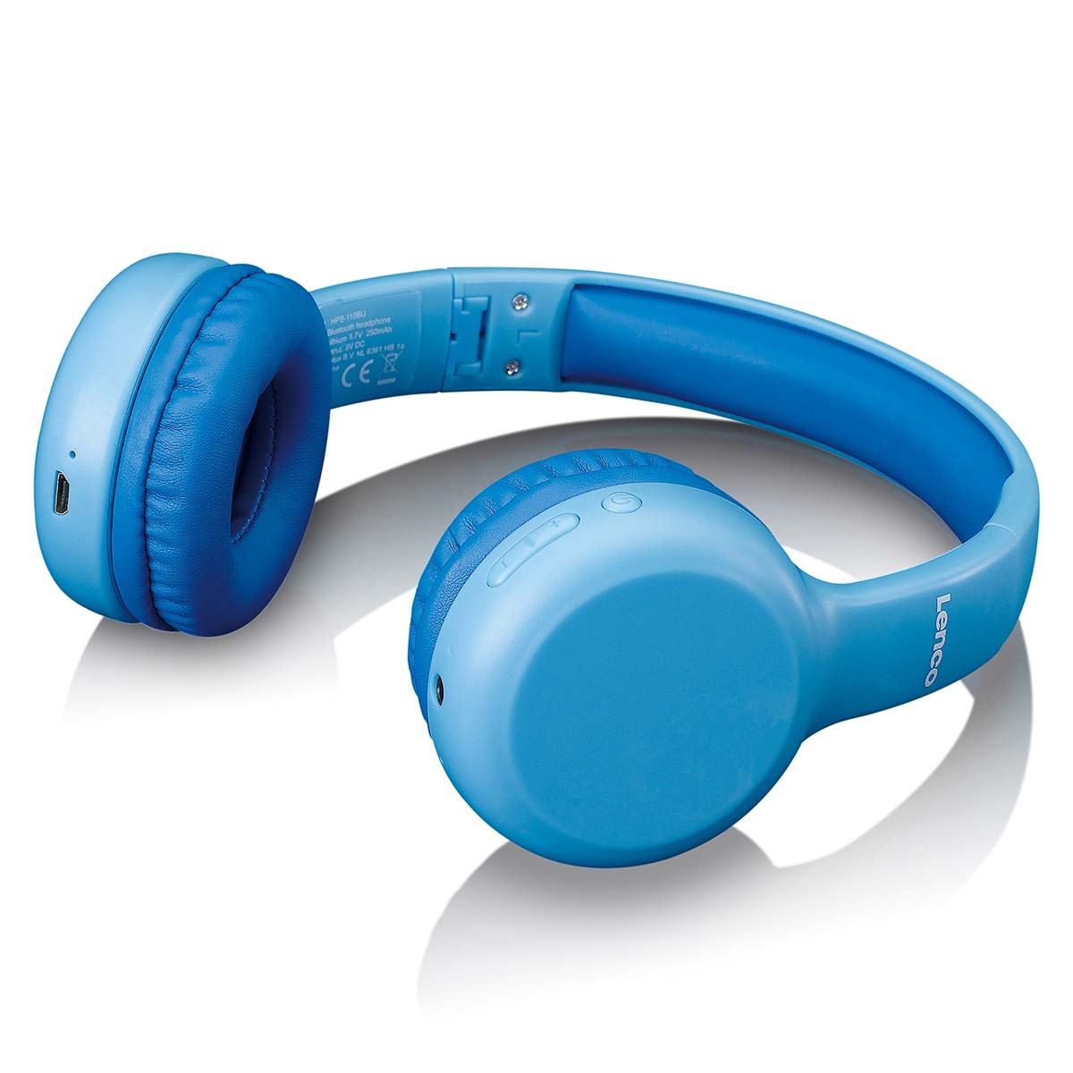 Lenco Kids Bluetooth® Headphone Limited 85dB with stickers - Blue