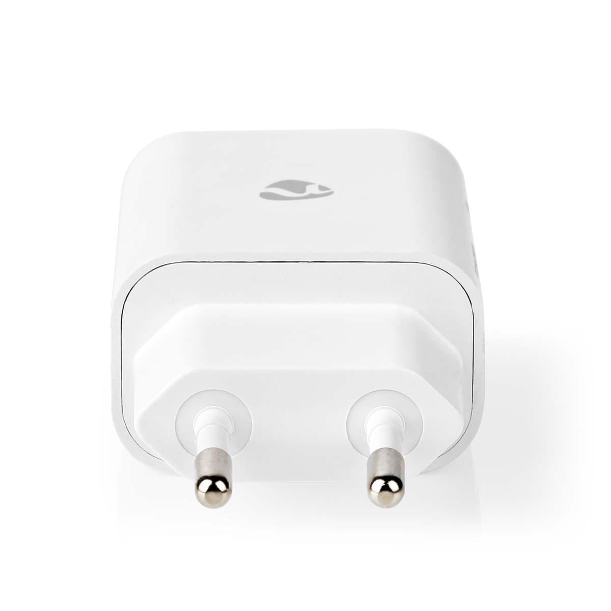 Nedis EU Euro Travel Wall Charger | 20 W | PD3.0 20W | Quick charge feature | 1.67 / 2.22 / 3.0 A | Number of outputs: 1 | USB-C™ | Lightning 8-Pin (Loose) Cable | 1.00 m | Automatic Voltage Selection | White