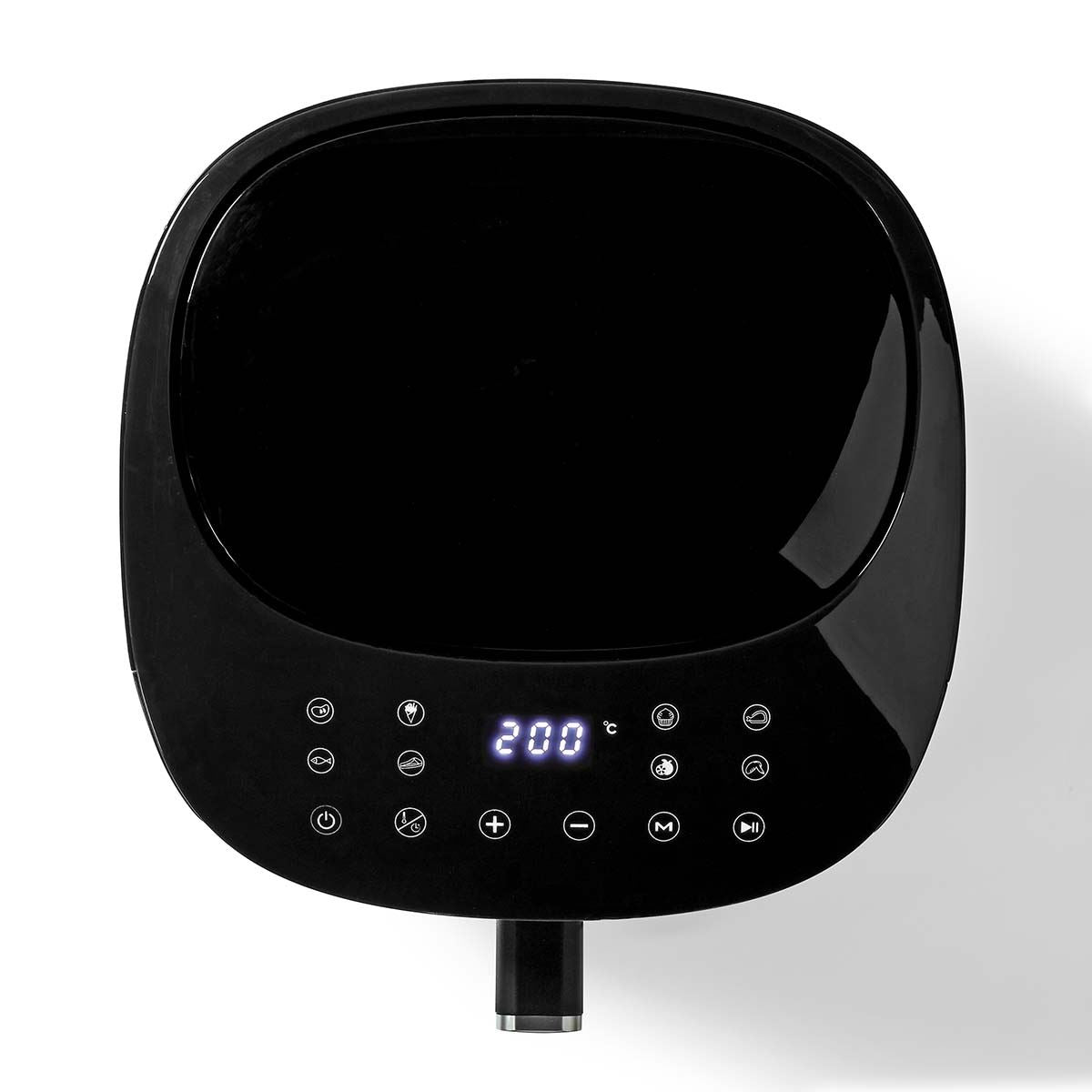 Nedis 7.2L Hot Air Fryer XXL for Healthy Low Fat Cooking, with Adjustable Temperature, Digital Display Control, 8 Presets and 60 Minute Timer, 1800W - Black