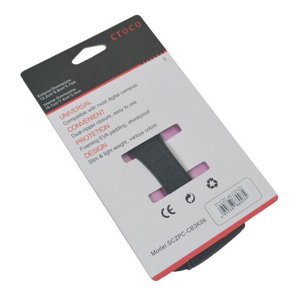 Croco Union Jack Flag Tough Case Shock/Water Proof for a Digital Cameras [Medium] - Pink