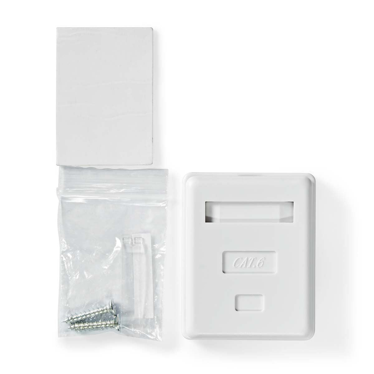 Nedis Network Wall Box | On-Wall | 1 port(s) | STP CAT6 | Straight | Female | Gold Plated | PVC | White | Box