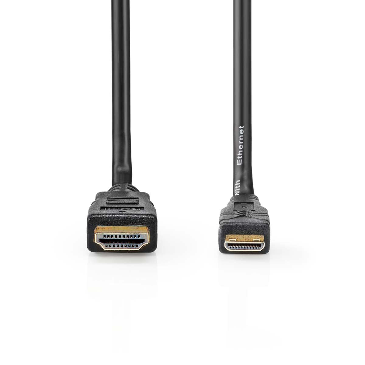 Nedis High Speed HDMI™ Cable with Ethernet | HDMI™ Connector | HDMI™ Mini Connector | 4K@30Hz | 10.2 Gbps | 1.50 m | Round | PVC | Black | Label