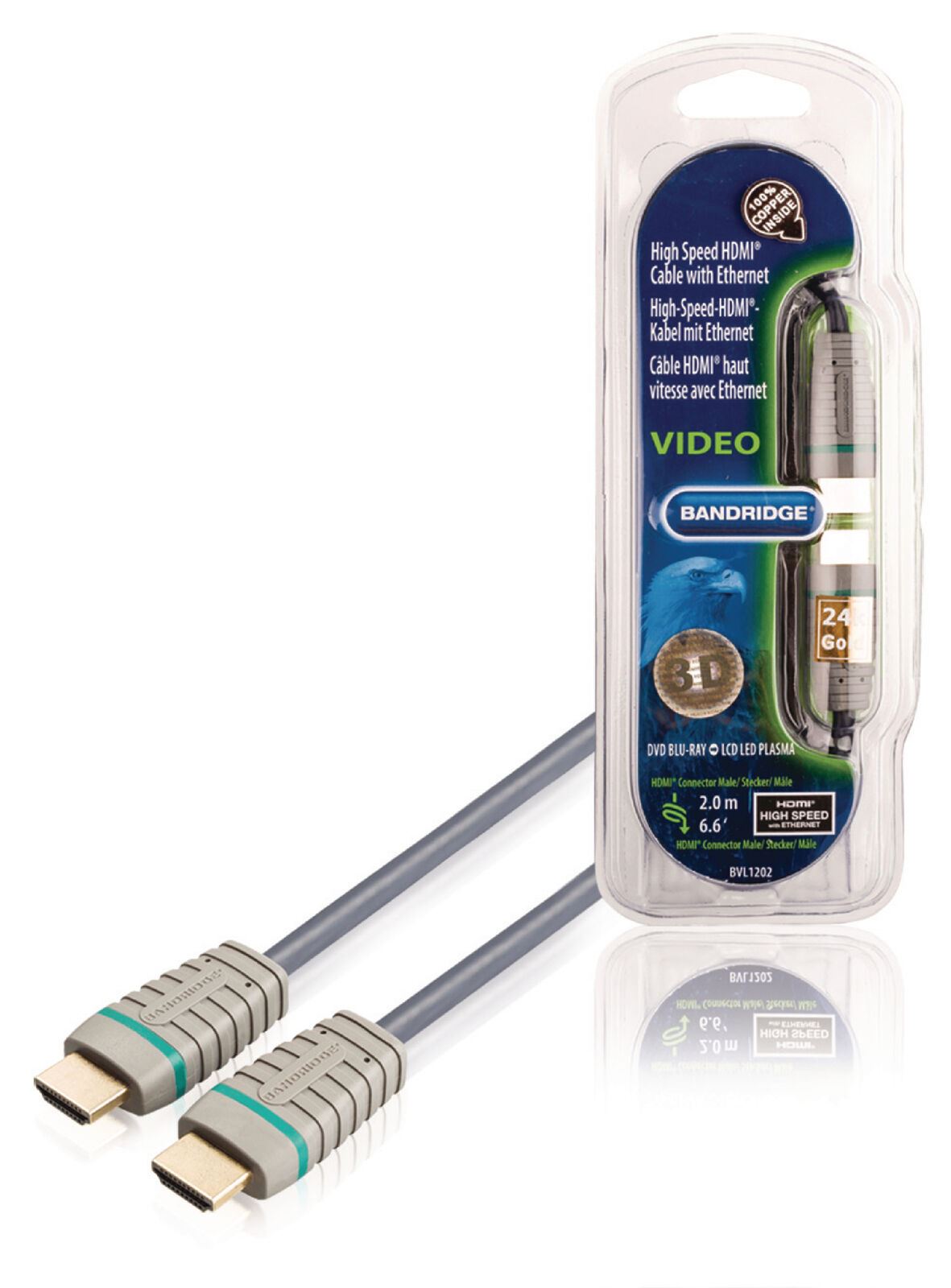 Bandridge 2m High Speed HDMI Cable with Ethernet