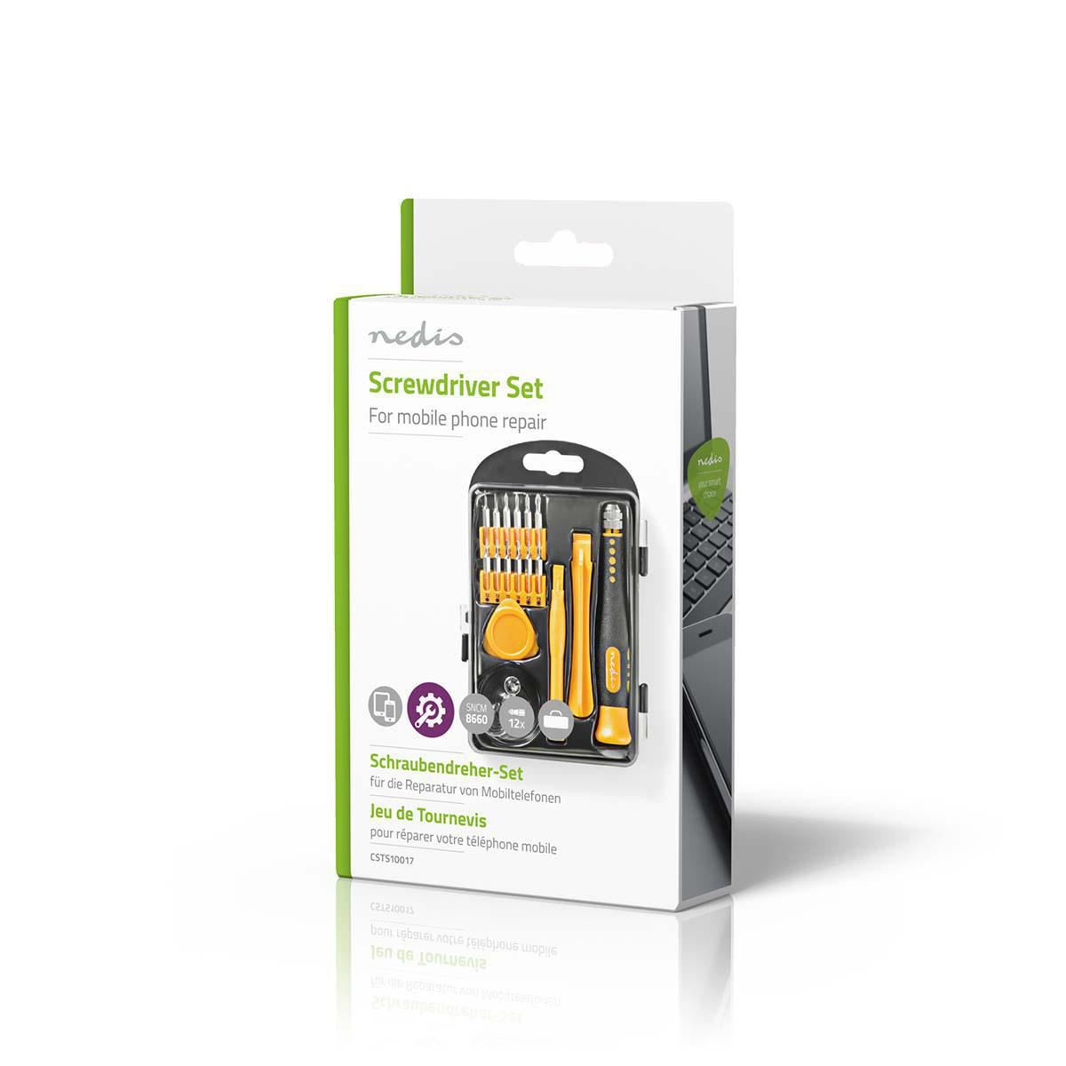 Nedis Phone/tablet repair set | 17-in-1 | PC / Smartphone / Tablet | Philips bits | Slotted bits | Pentalobe bits | Tri-wing bits