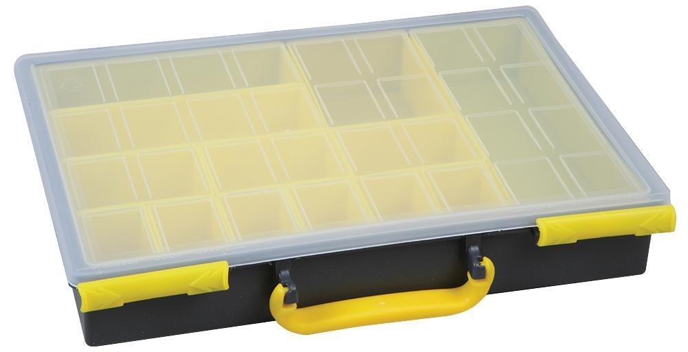 Duratool D01933 Assortment Case Set of 4 - 13 Section Compartment Organiser Case Box Storage Screw Nail Nut Bolt