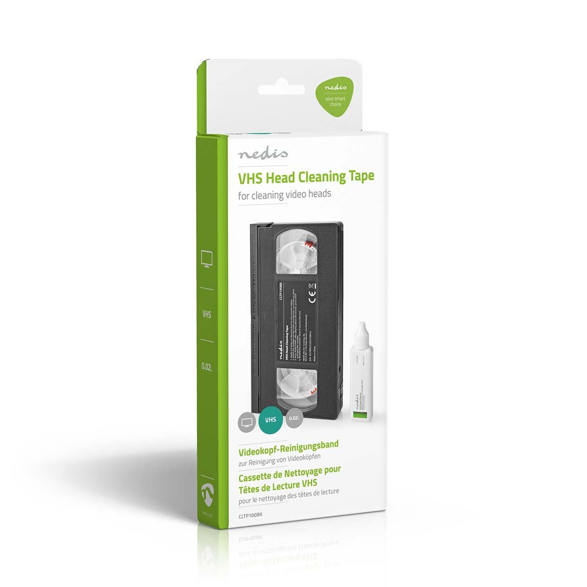 Nedis VHS Video Recorder / Player Head Cleaning Tape | 20 ml | VHS Heads | Black