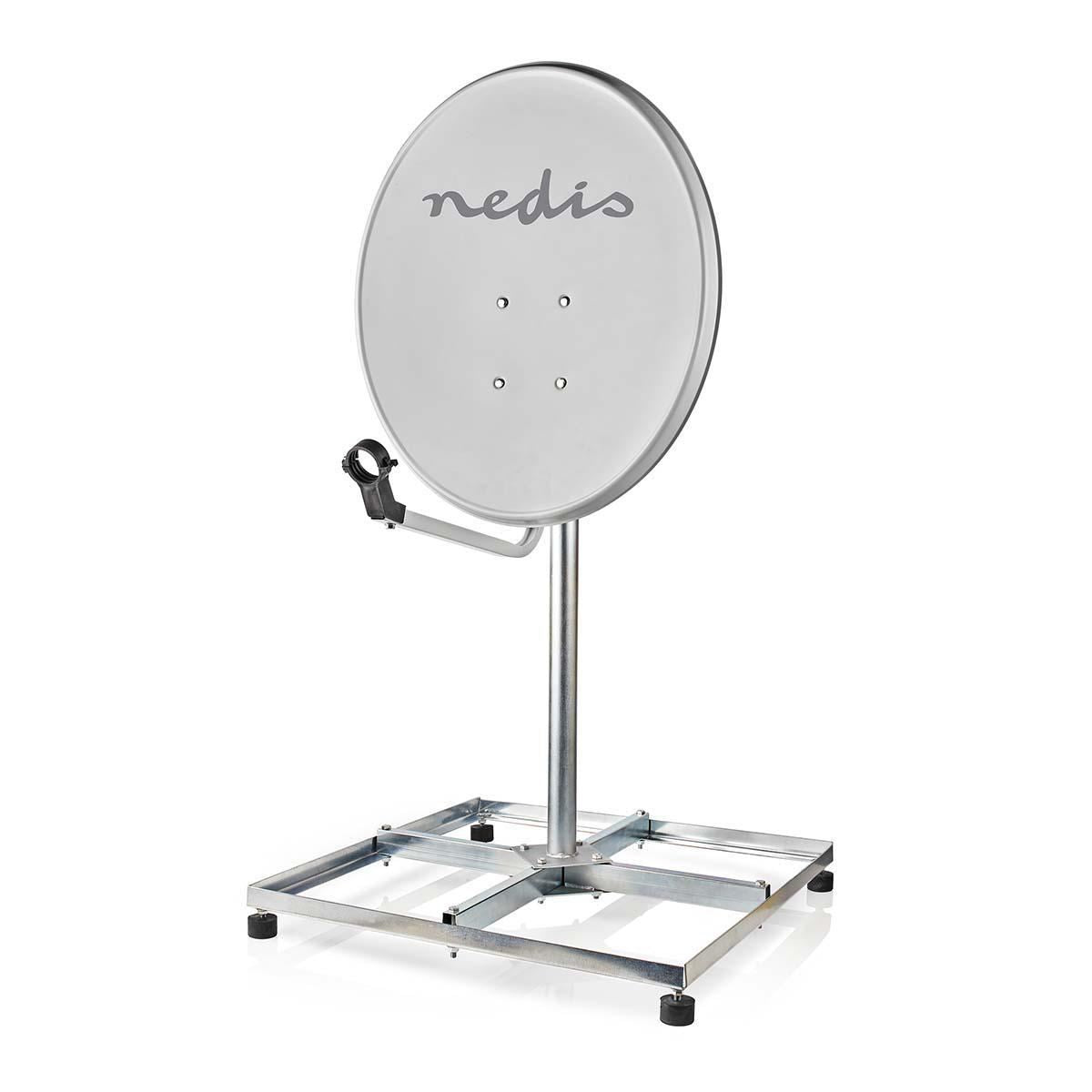 Nedis Satellite Balcony Stand | Mast length: 0.75 m | Maximum dish size: 90.0 cm | Bottom plate size: 4 x 30 x 30 cm | Steel | Silver