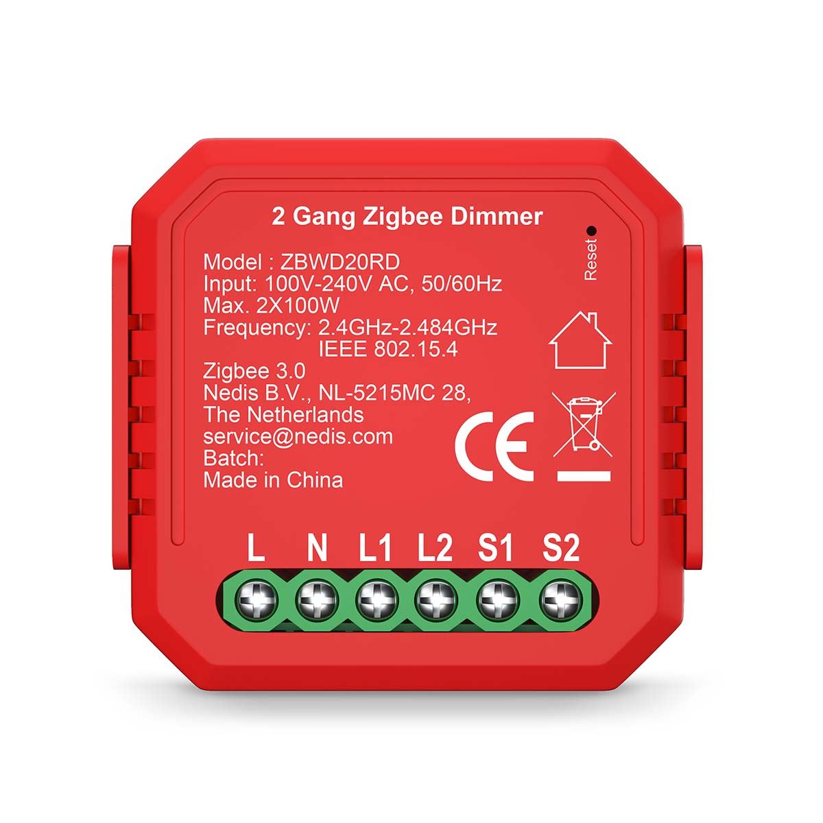 Nedis SmartLife Built-in Module | Double Triac Dimmer | 2 x 100 W | Terminal Connection | App available for: Android™ / IOS