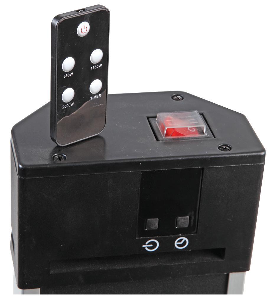Free Standing Infrared Patio Heater - Carbon Fibre Outdoor Heater with Remote Control, 3 Heat Settings, Tip-Over Protection