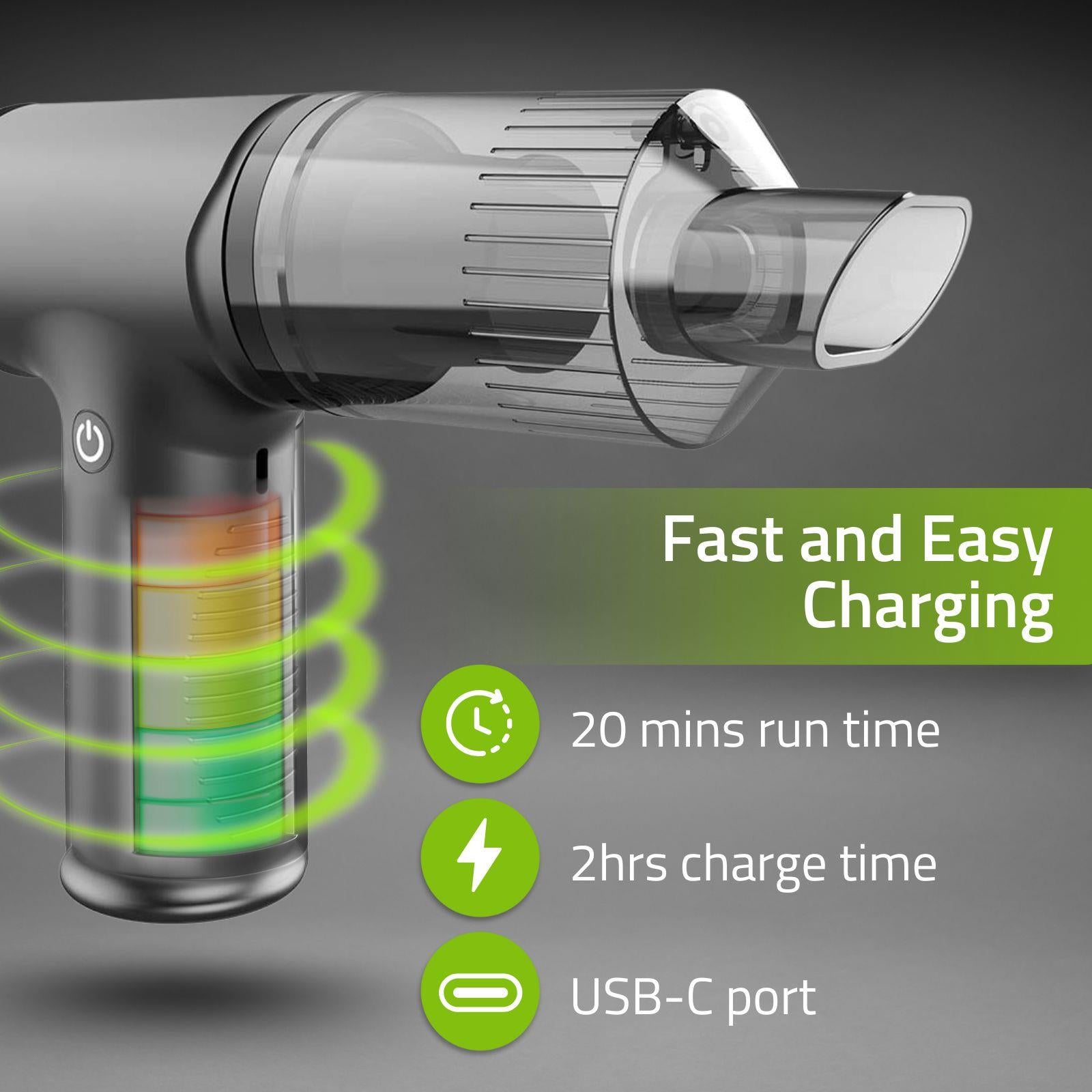 Nedis Handheld Vacuum Cleaner | Air blower | 90 W | Rechargeable | Dry | Li-Ion | Black