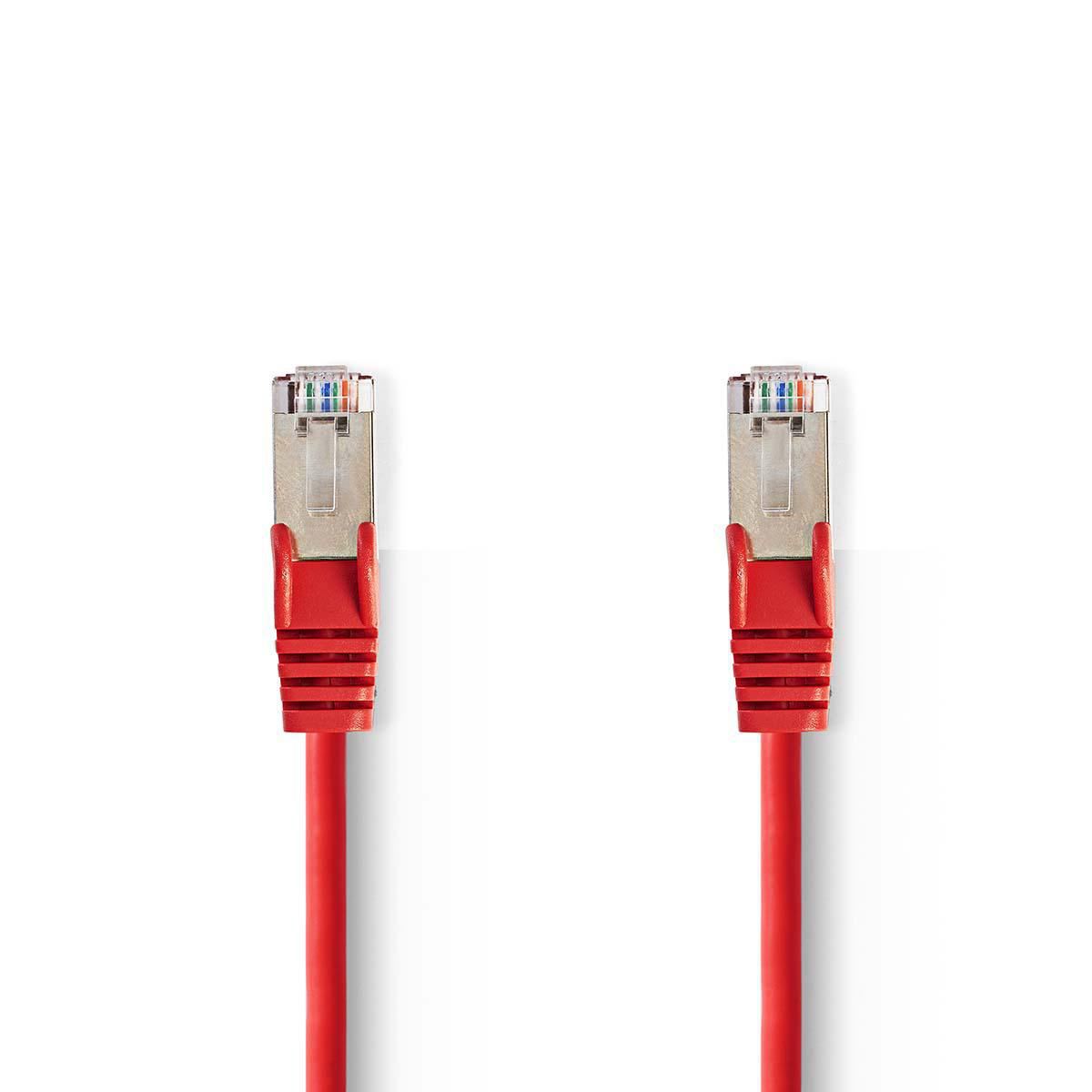 Nedis CAT5e Network Cable | SF/UTP | RJ45 Male | RJ45 Male | 15.0 m | Round | PVC | Red | Polybag