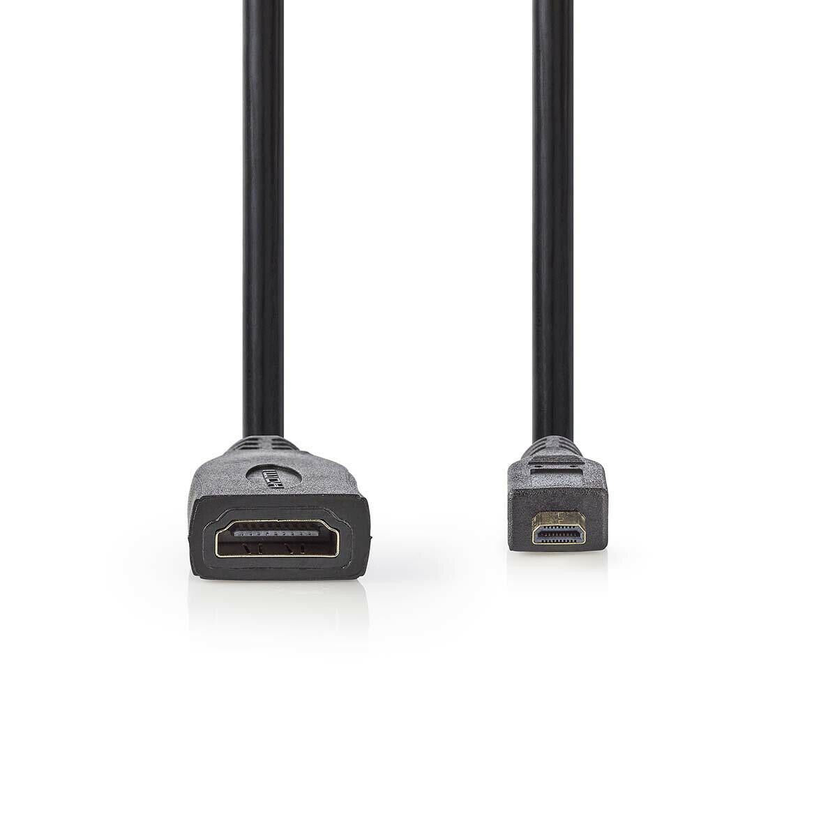 Nedis High Speed HDMI™ Cable with Ethernet | HDMI™ Micro Connector | HDMI™ Output | 4K@30Hz | 10.2 Gbps | 0.20 m | Round | PVC | Black | Envelope