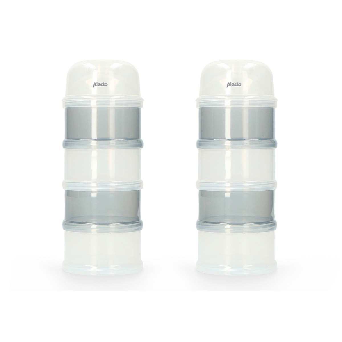 Alecto 2x Portable Infant Baby Powder Milk Dispenser, BPA Free Stackable Boxes, 4 Layers Fomula/Cereal/Food/Fruit/Snack Containers 800ml