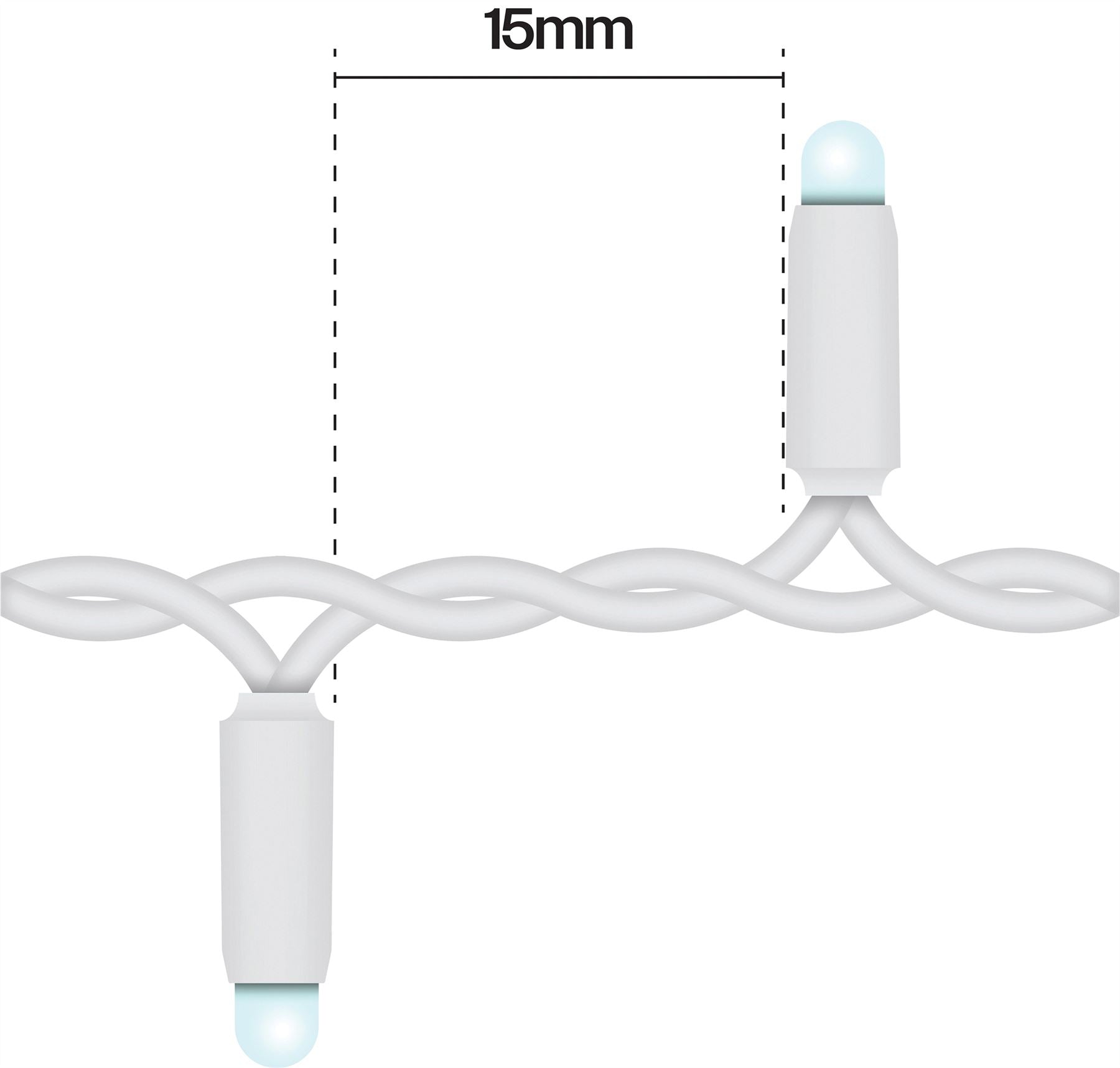 5m Easy-Connect Warm White 250 LED Cluster String Lights With Interconnectable White Rubber Cable
