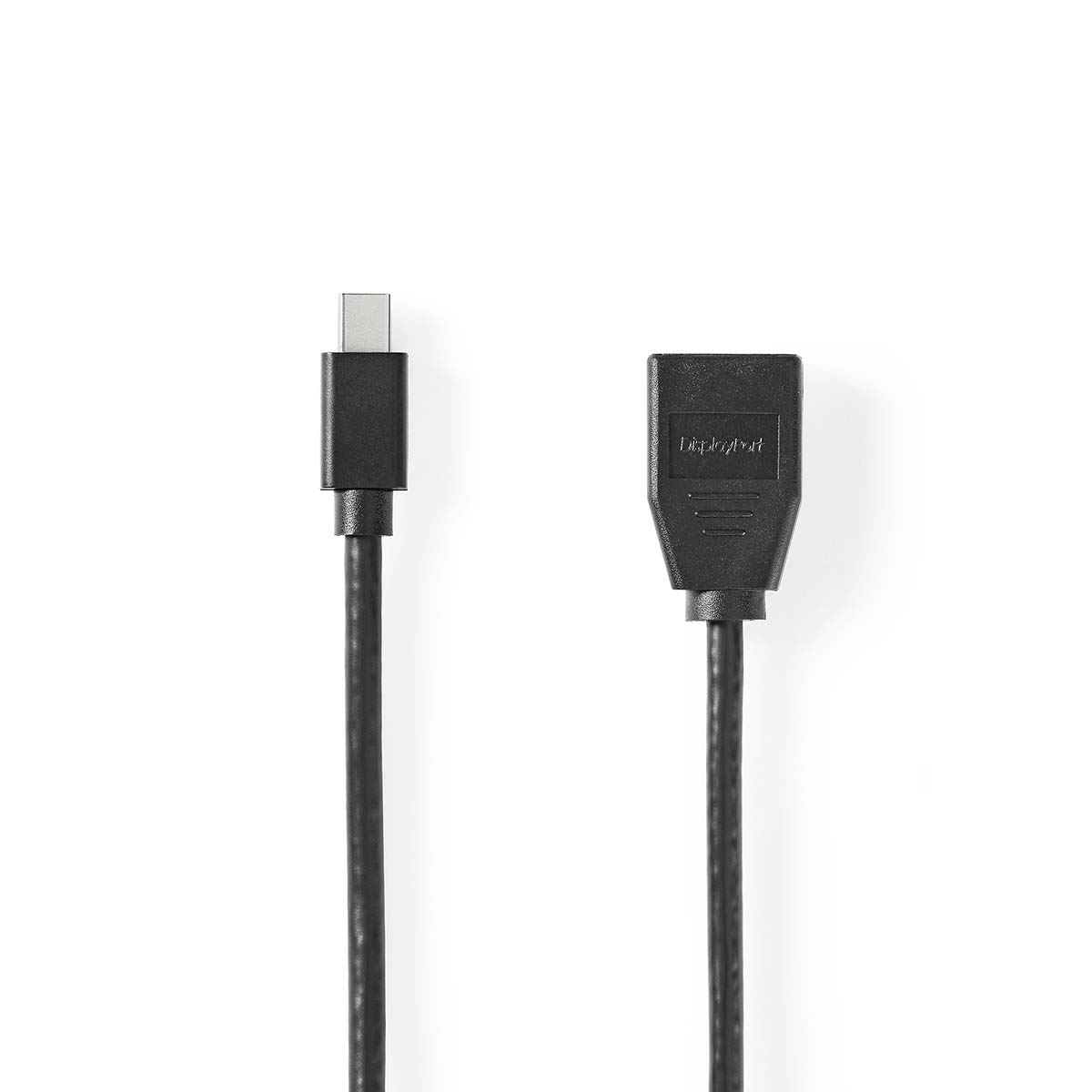 Nedis Mini DisplayPort Cable | DisplayPort 1.4 | Mini DisplayPort Male | DisplayPort Female | 48 Gbps | Nickel Plated | 0.20 m | Round | PVC | Black