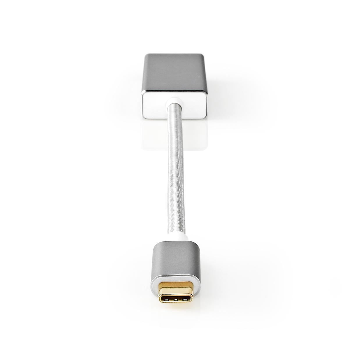 Nedis USB-C™ Adapter | USB 3.2 Gen 1 | USB-C™ Male | Mini DisplayPort Female | 0.20 m | Round | Gold Plated | Braided / Nylon | Silver | Cover Window Box