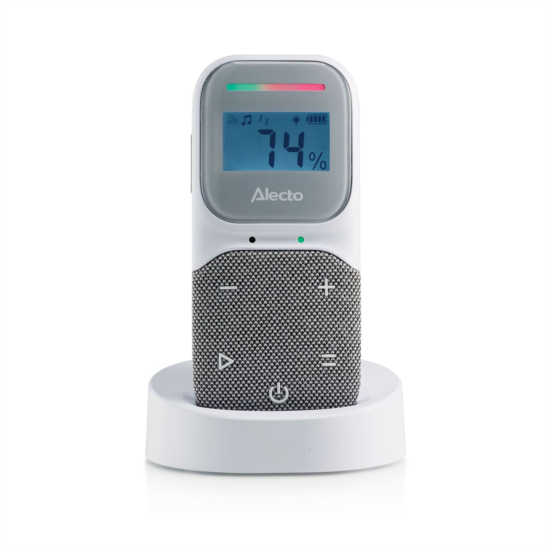 Alecto DBX140 Digital Audio Baby Monitor, Parent Unit with Rechargeable Battery, Temperature, Night Light, Long Range, Digital DECT, Crystal-Clear Sound, Plug & Play, Sound Indicator & Alerts