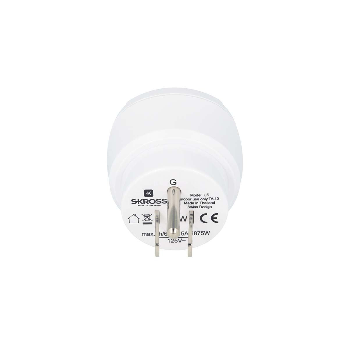 Skross Travel Adapter Europe-to-USA Earthed