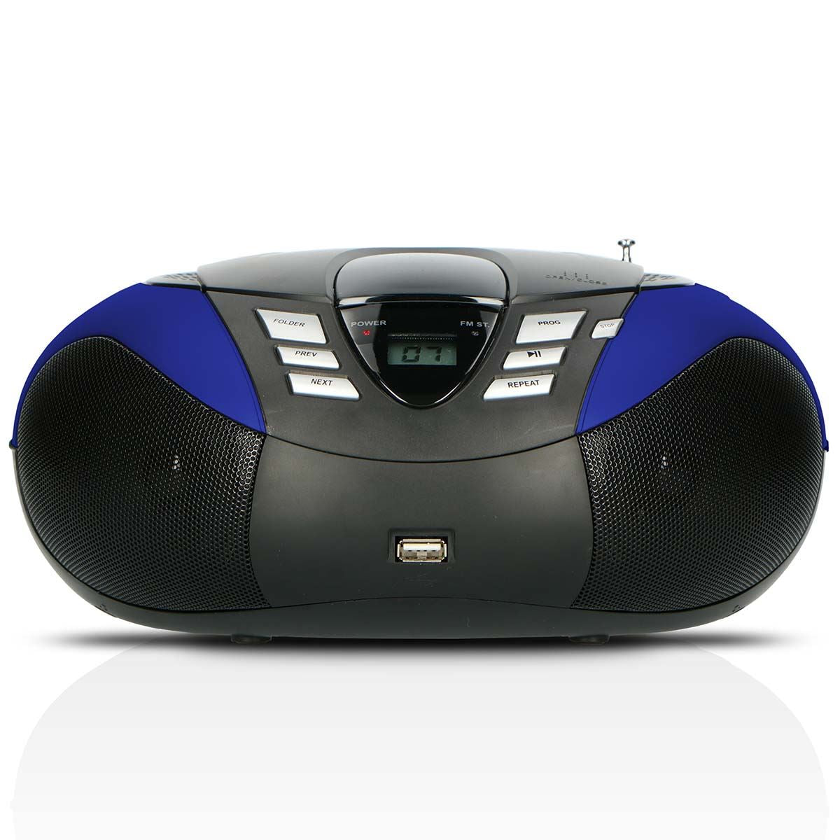Lenco Portable FM Radio CD and USB player Blue