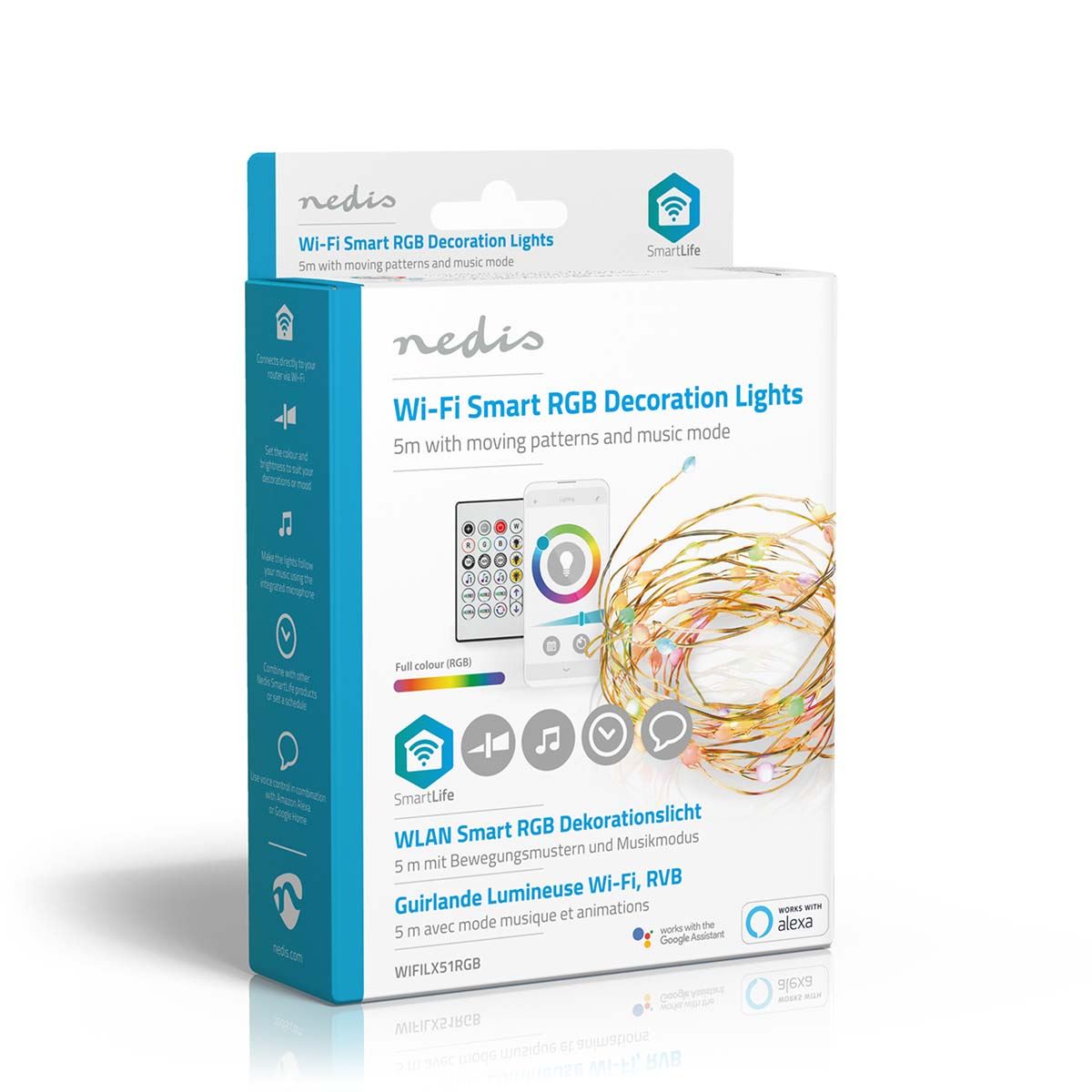 Nedis SmartLife LED Strip | Wi-Fi | Multi Colour | SMD | 5.00 m | IP20 | 2700 - 6500 K | 400 lm | Android™ / IOS