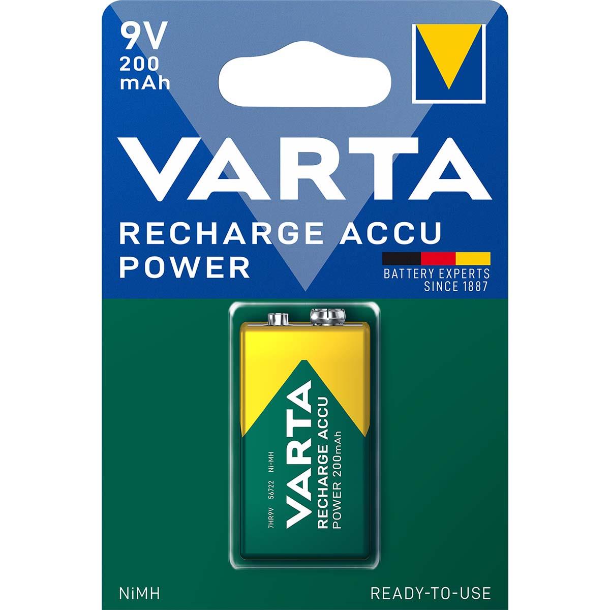 Varta E-Block 9 V Rechargeable NiMH Battery | 200 mAh 1-Blister