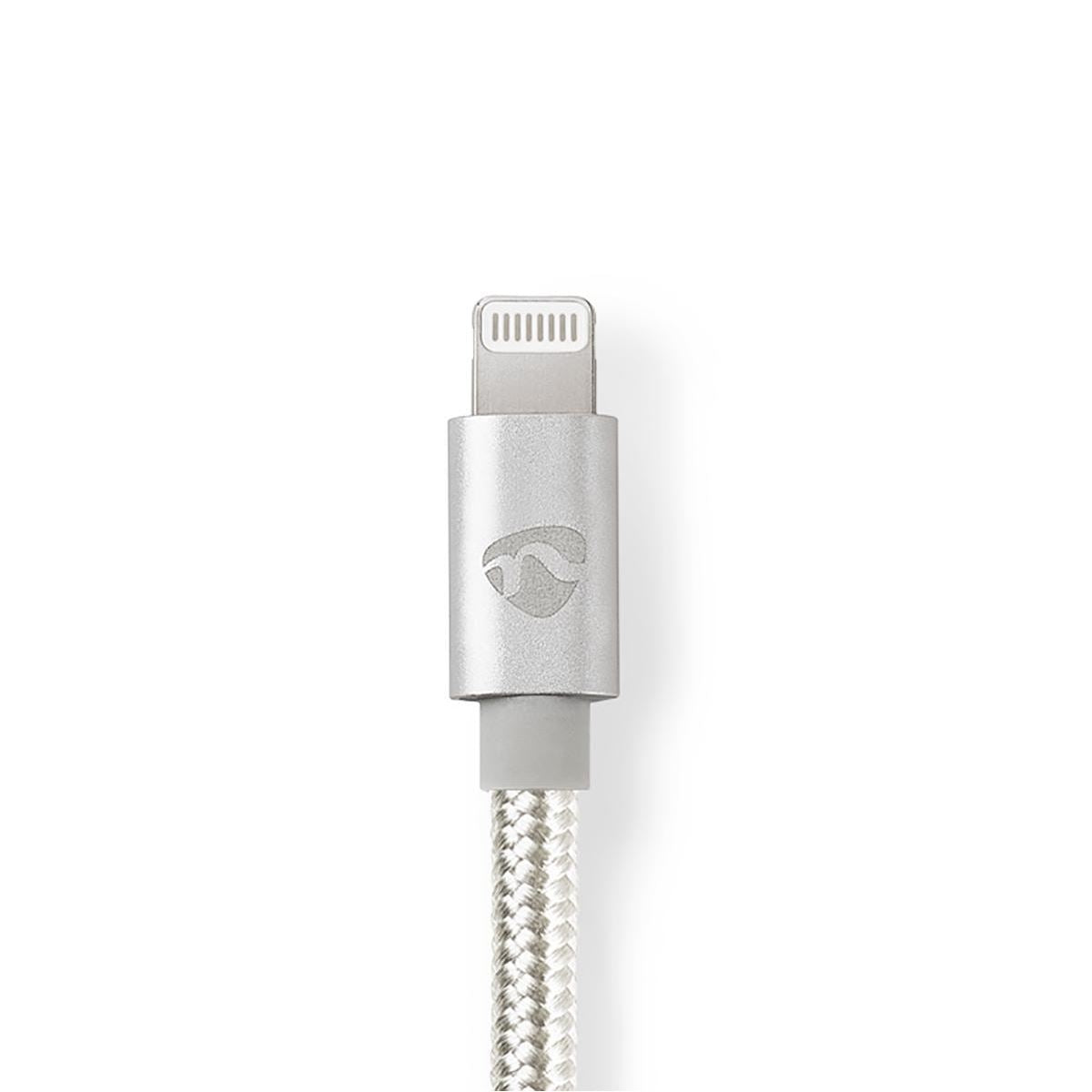 Nedis Lightning Cable | USB 2.0 | USB-C™ Male | Apple Lightning 8-Pin | 480 Mbps | Gold Plated | 2.00 m | Round | Braided / Nylon | Aluminium | Cover Window Box