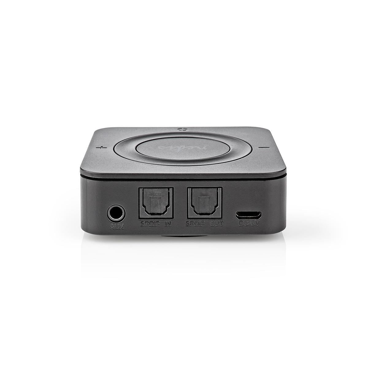 Nedis Bluetooth® Transmitter Receiver | Connection input: 1x AUX / 1x SPDIF | Connection output: 1x AUX / 1x SPDIF | AptX ™ Low latency / AptX™ / SBC | Up to 2 Devices | Maximum battery play time: 22 hrs | Black