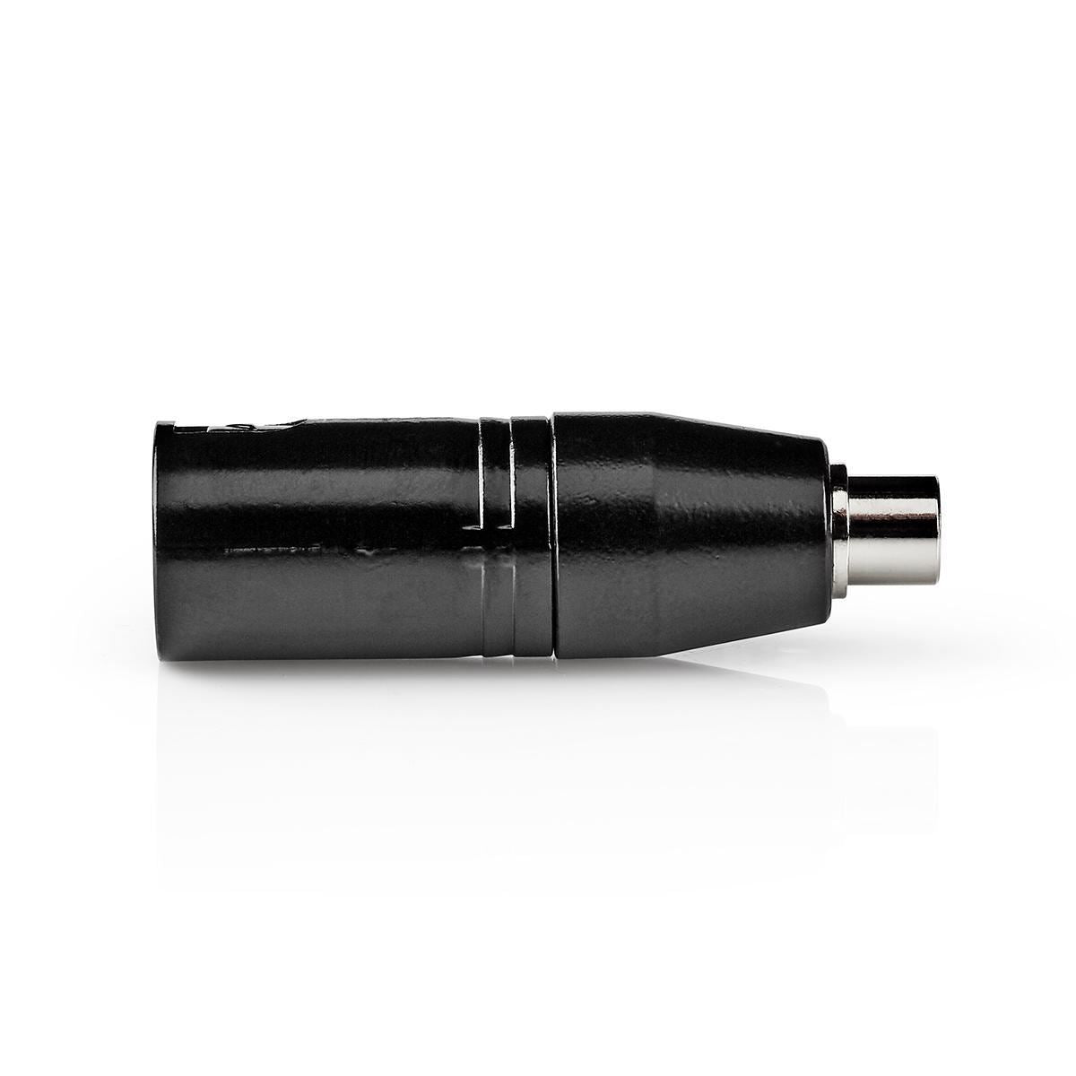 Nedis XLR Adapter | XLR 3-Pin Male | RCA Female | Nickel Plated | Straight | Metal | Black | 1 pcs | Polybag