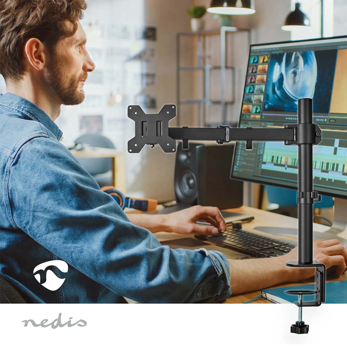Nedis Desk Monitor Mount | 1 Screen | 15 - 32 " | 75x75 / 100x100 | Full Motion