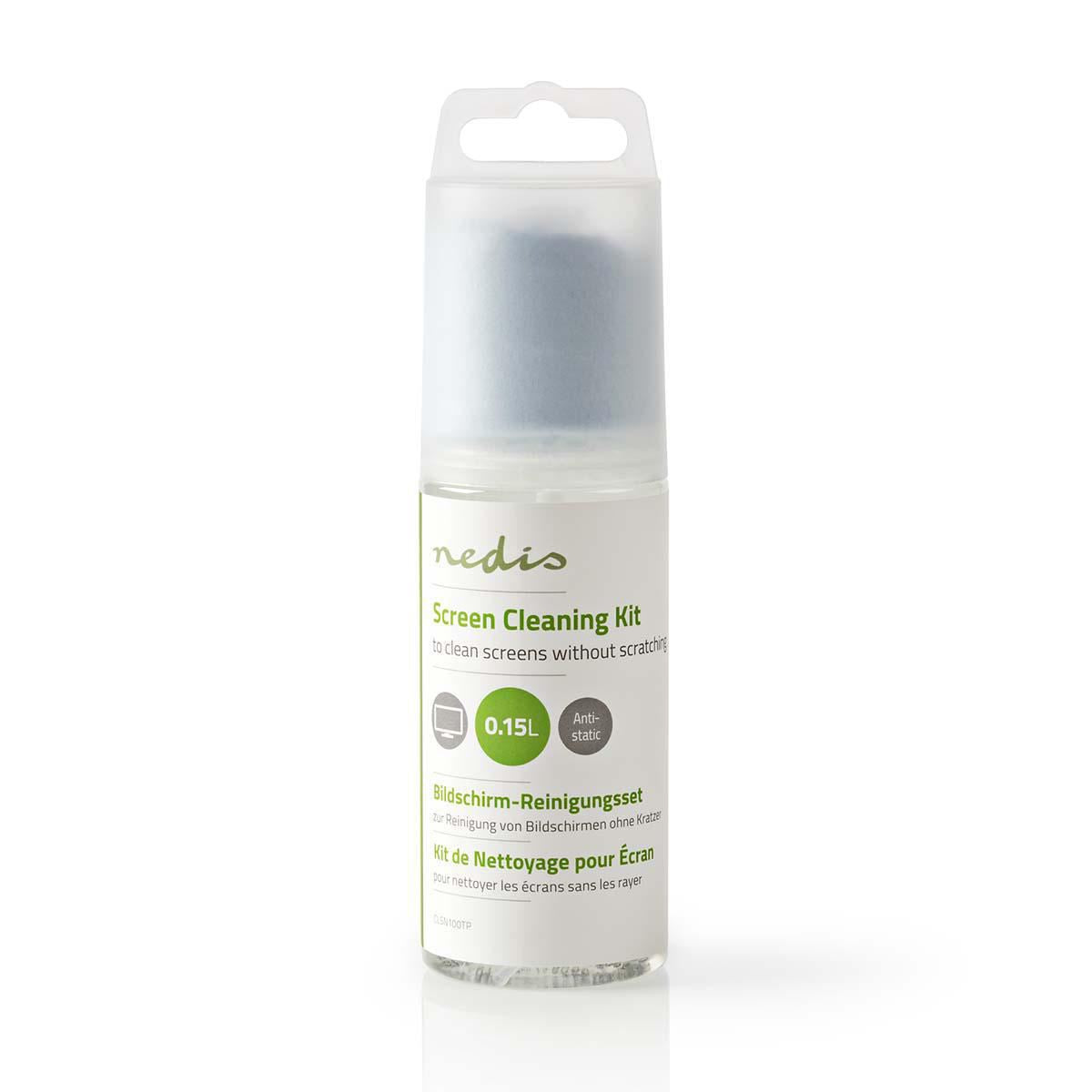 Nedis Screen Cleaner Kit, Anti-Static and Alcohol-Free Cleaning Spray and Microfibre Cloth - 150ml Spray
