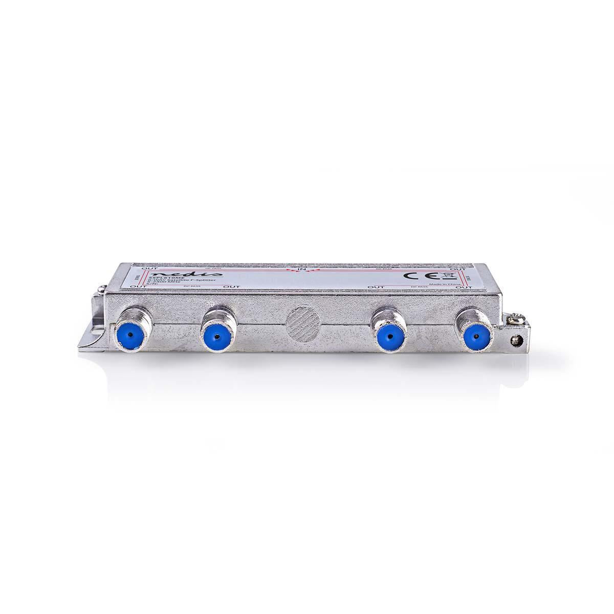 Nedis Satellite Splitter | 5 - 2400 MHz | 17.0 dB | Number of inputs: 1 | Number of outputs: 6 | Impedance external speaker: 75 Ohm | Zinc | Silver