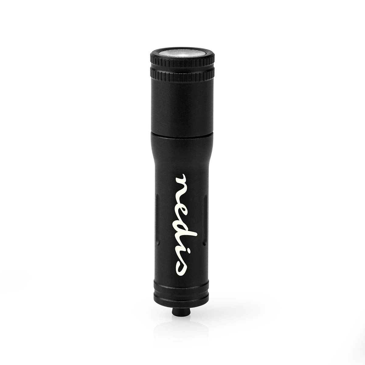 Nedis Keychain LED Torch, Super Compact Lightweight Aluminium Torch, Rotating On/Off Lamp Head, IPX4 Water-Resistant, 35m Beam Distance, Black