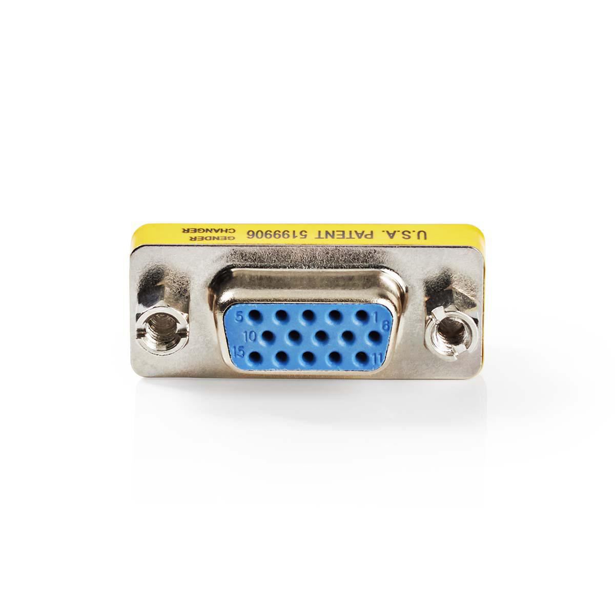 Nedis VGA Adapter | VGA Female | VGA Female | Nickel Plated | Straight | Metal | Metal | Polybag