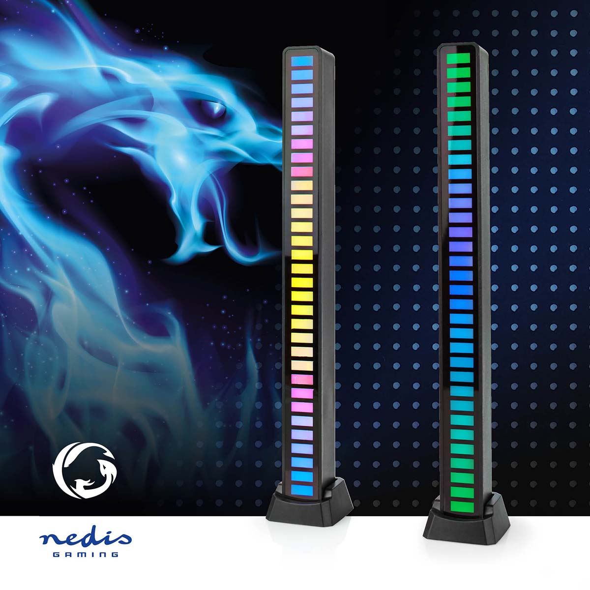 Nedis Gaming Light | RGB | Battery Powered | Used for: Desktop / Notebook | Black
