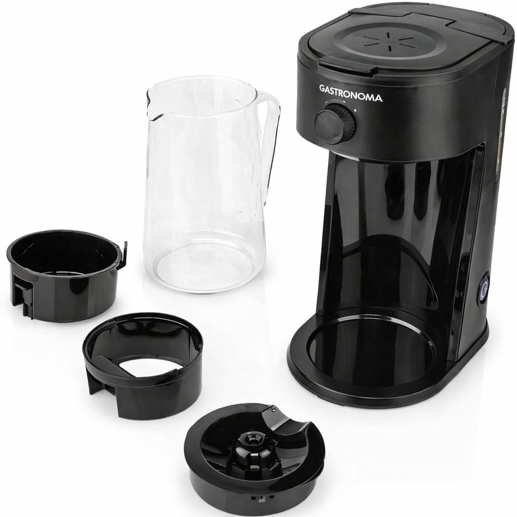 Gastronoma Ice Tea and Iced Coffee Maker - Hot & Cold Brewing with 2.5L Pitcher, 700W Power, Adjustable Strength Dial, Pod-Free Brewing, Dishwasher-Safe, Black