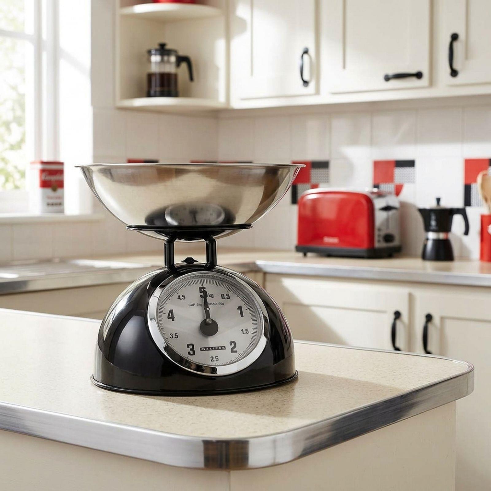MELISSA Retro Traditional Vintage Metal Mechanical Weight Baking 5kg Kitchen Scale Black