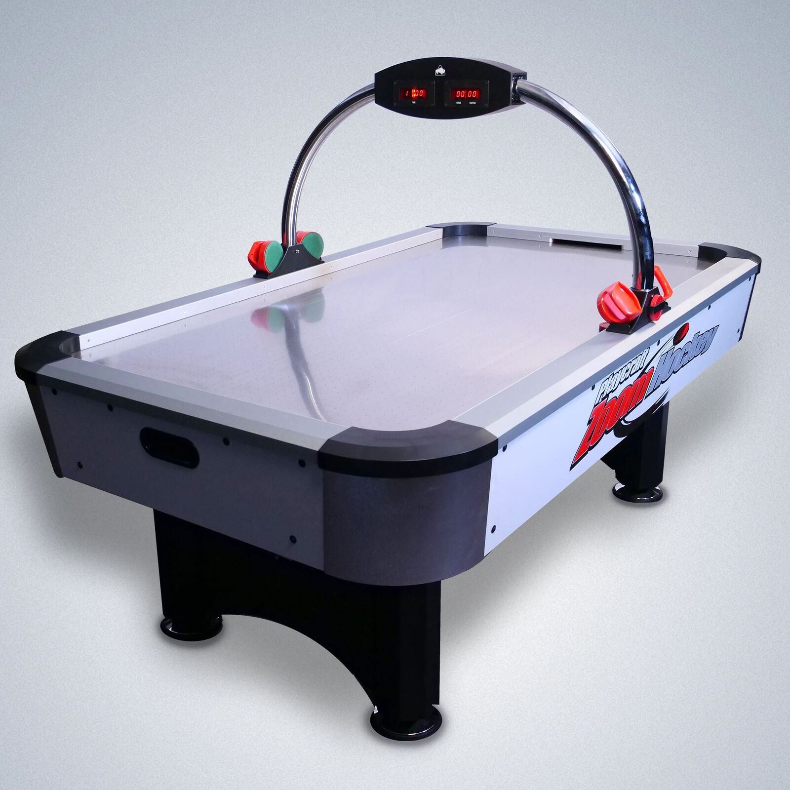 The Man Cave Project 6ft Air Hockey Table, with Chrome Playing Surface, Powerful Air Fan, Electronic Overhead Scoreboard, 4x Paddl...
