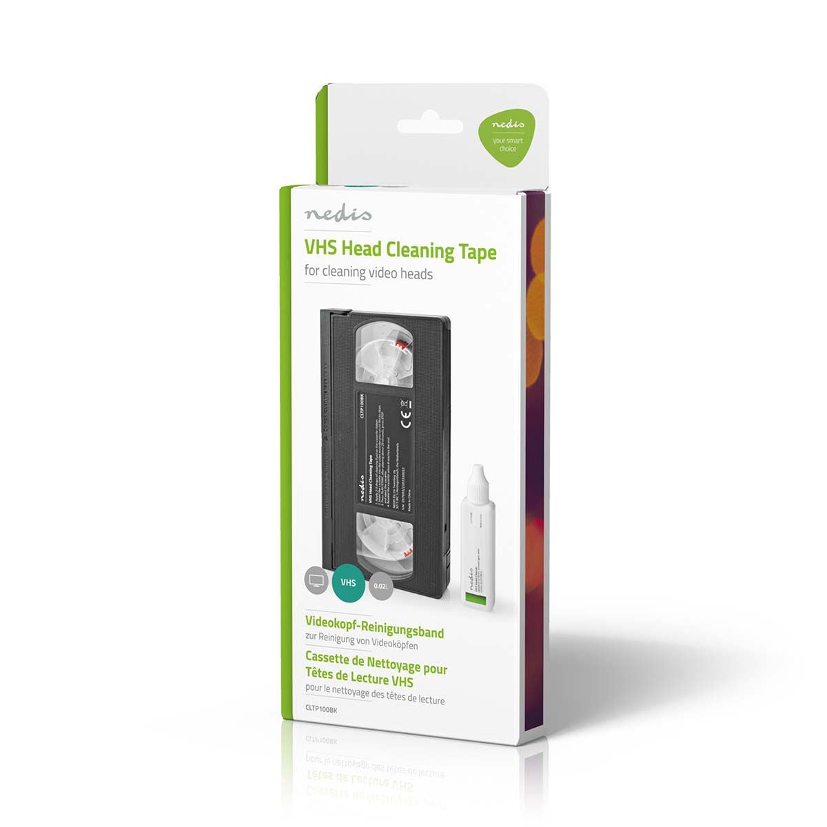 Nedis VHS Video Recorder / Player Head Cleaning Tape | 20 ml | VHS Heads | Black