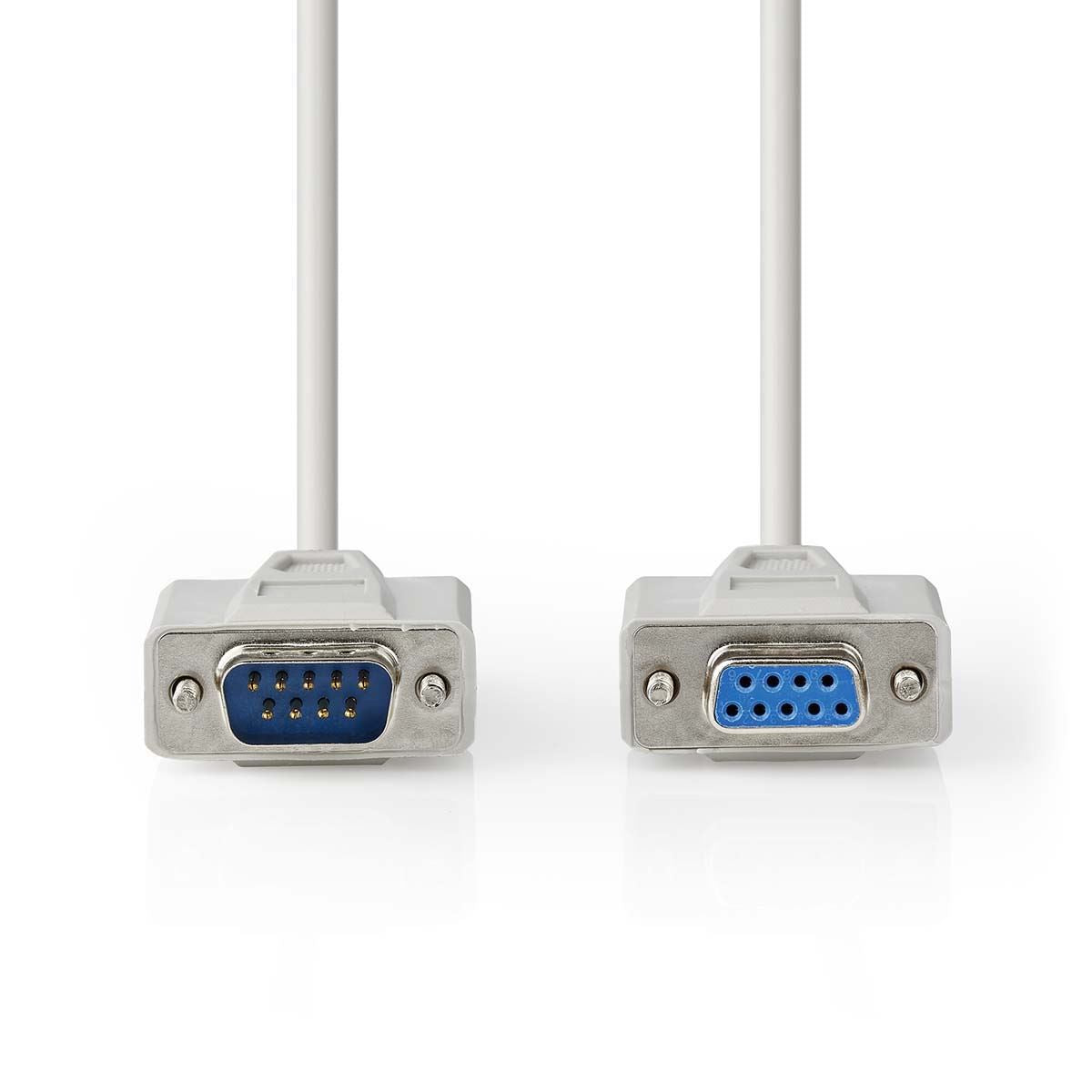 Nedis Serial Cable | D-SUB 9-Pin Male | D-SUB 9-Pin Female | Nickel Plated | 5.00 m | Round | PVC | Ivory | Label