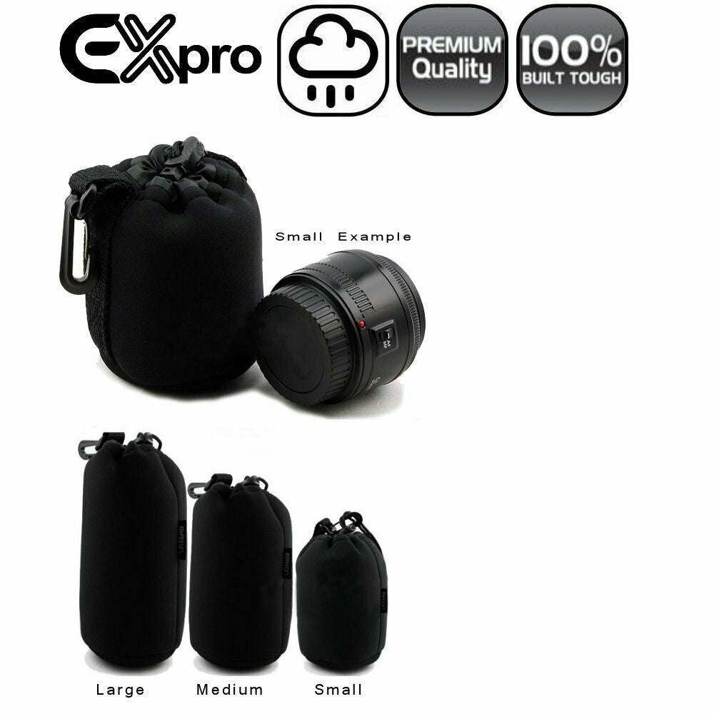 Ex-Pro Soft Neoprene Lens Pouch Protection Case Bag 105mm x 240mm (Medium)