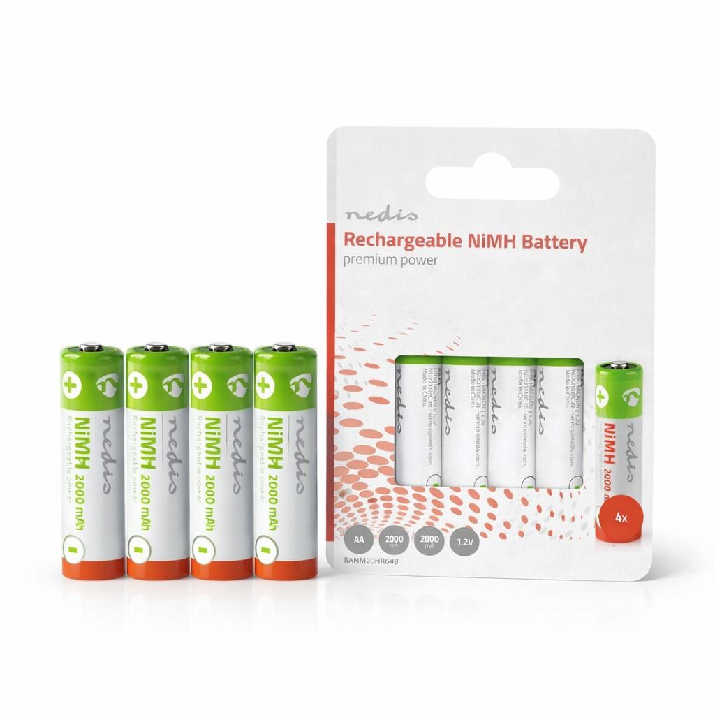 Nedis AA Rechargeable NiMH Battery | 1.2 V DC | 2000 mAh | 4-Pack